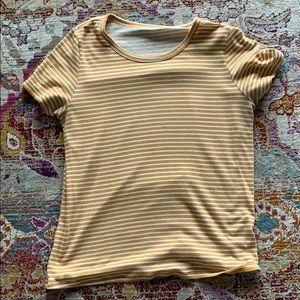 Yellow and white striped tee